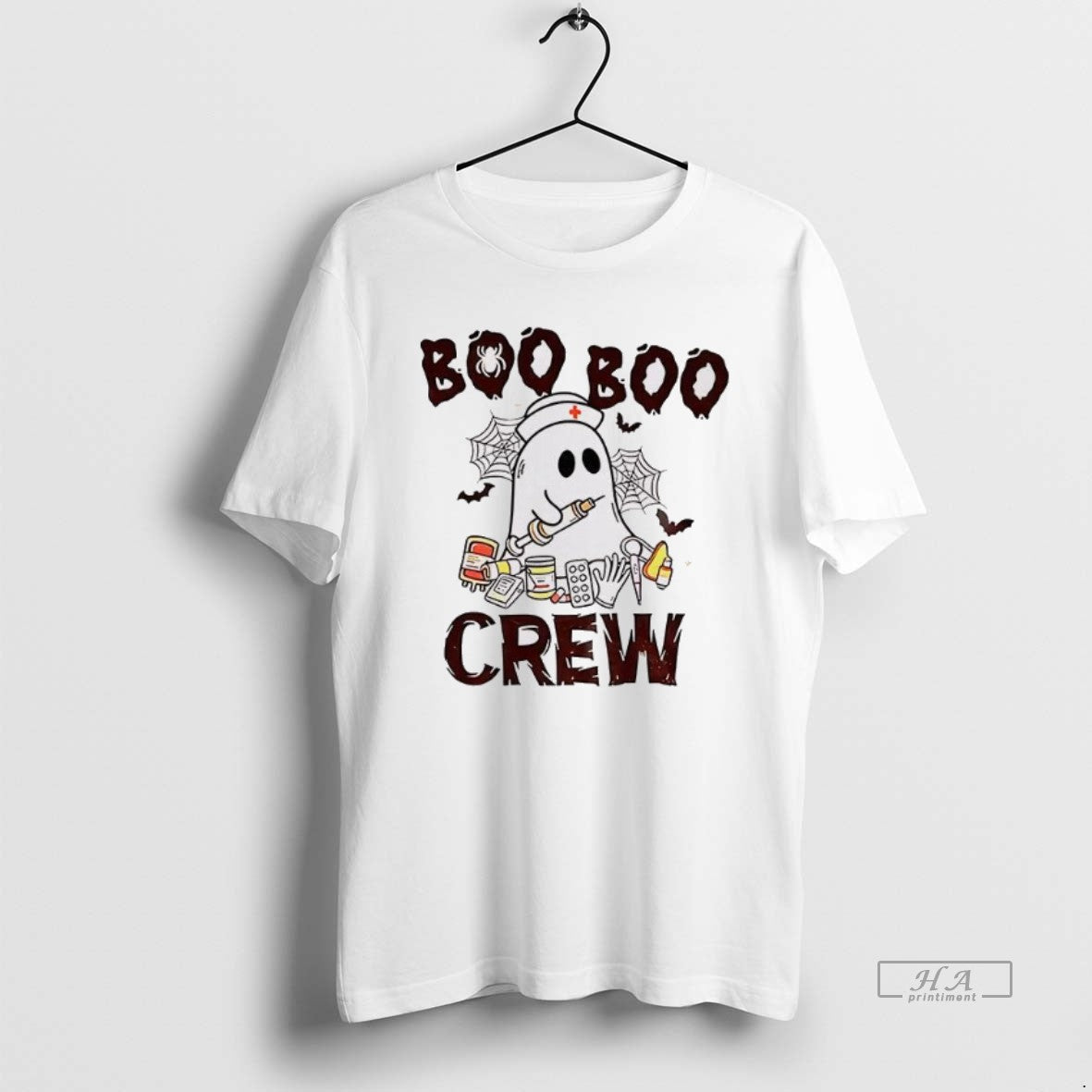 Trendy Boo Crew Halloween Nurse - Adult & Kids T-Shirts, Sweatshirts & Hoodies apparel design preview 1