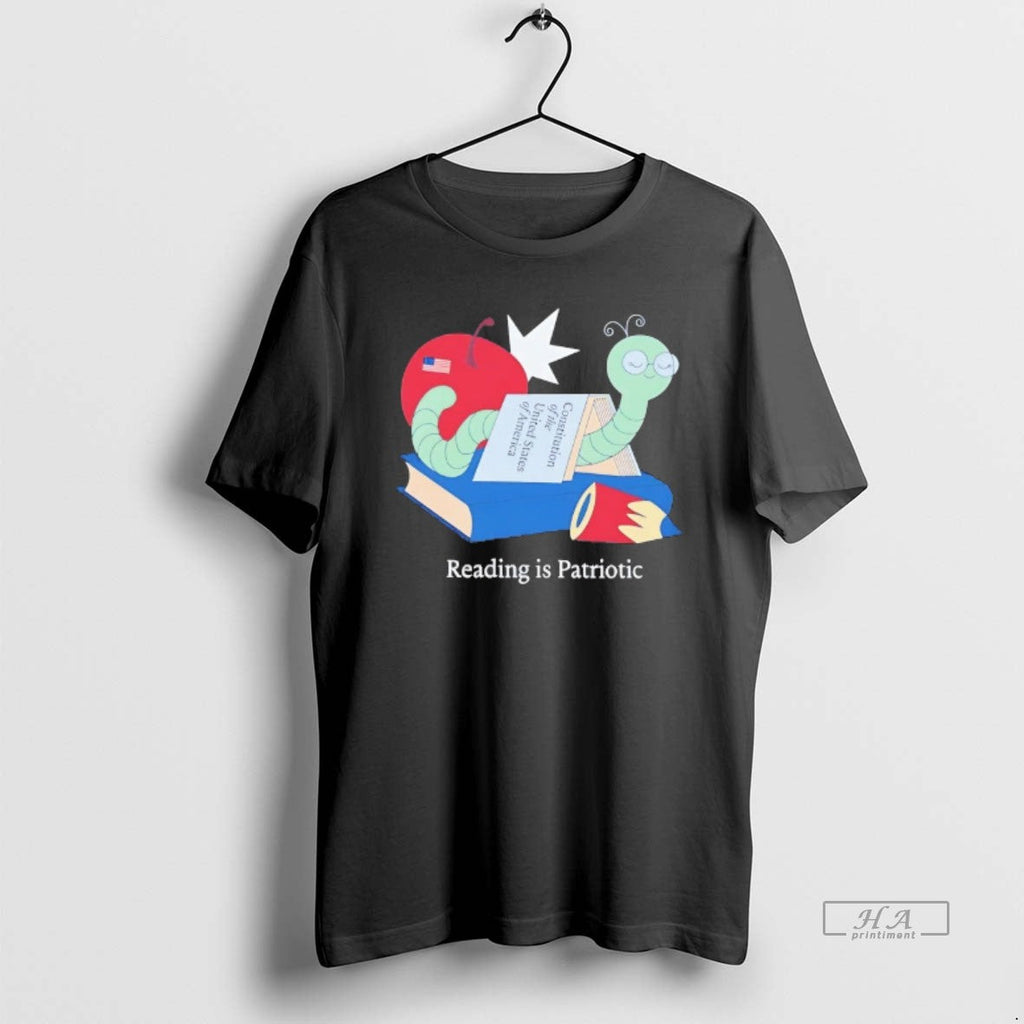 Trendy Bookworm Reading Is Patriotic - Adult & Kids T-Shirts, Sweatshirts & Hoodies apparel design preview 1