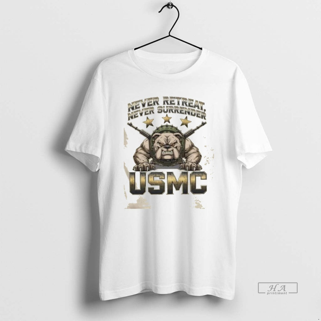 Trendy Bulldog Never Retreat Surrender Usmc Marine - Adult & Kids T-Shirts, Sweatshirts & Hoodies apparel design preview 1