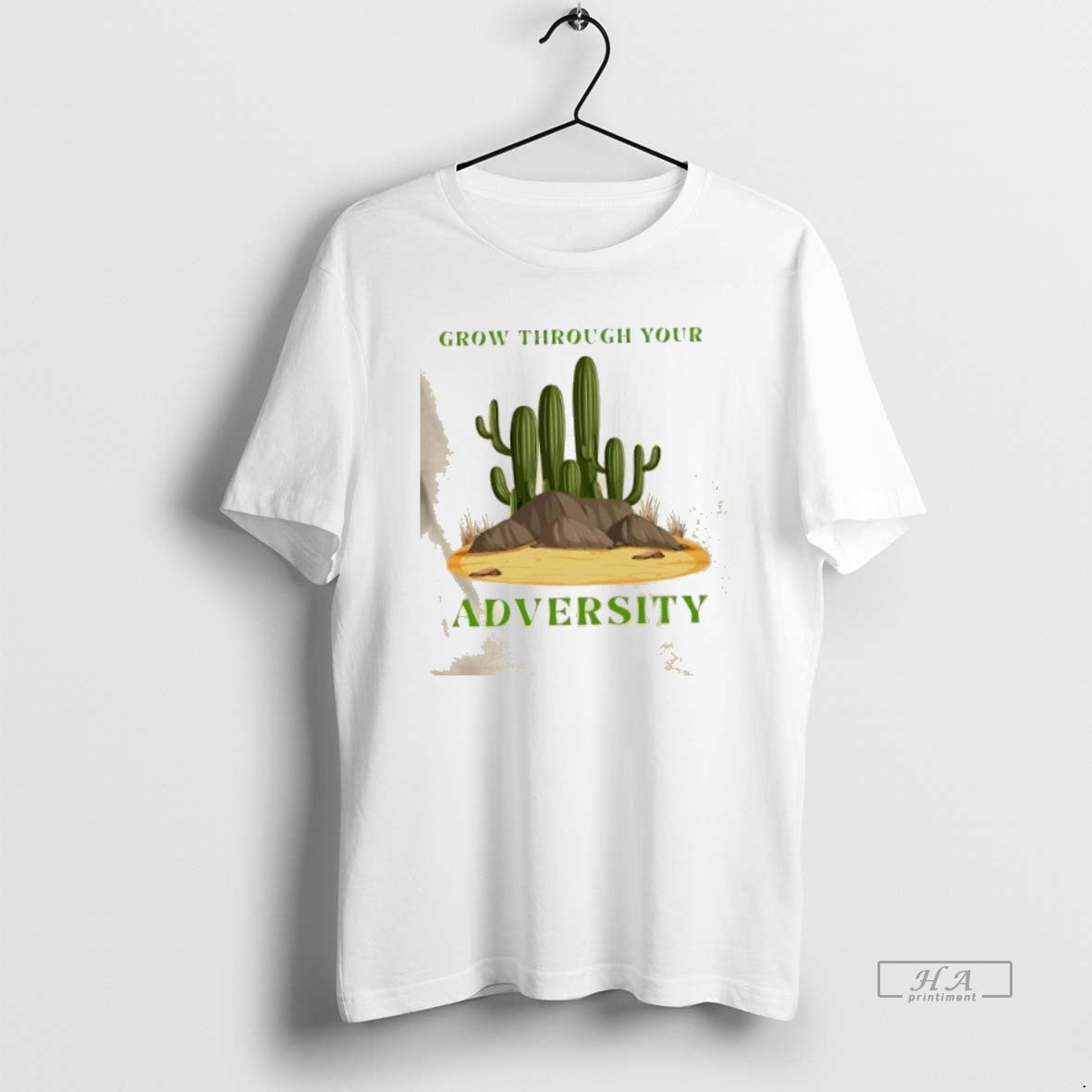 Trendy Cactus Grow Through Your Adversity - Adult & Kids T-Shirts, Sweatshirts & Hoodies apparel design preview 1