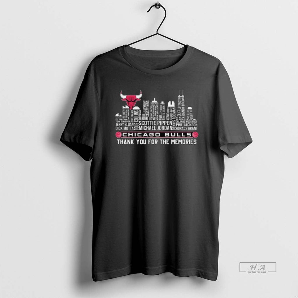 Trendy Chicago Bulls Skyline Names Thank You For The - Adult & Kids T-Shirts, Sweatshirts & Hoodies apparel design preview 1