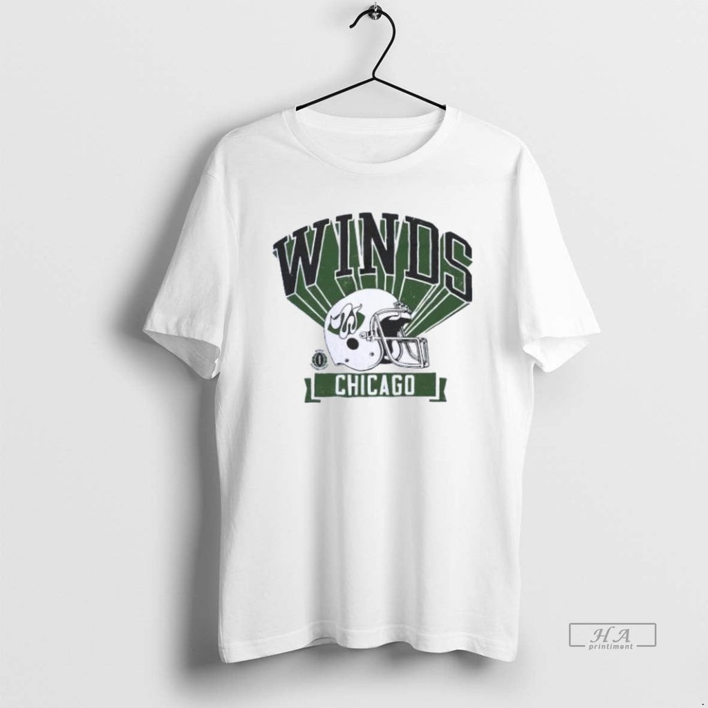 Trendy Chicago Winds Retro Helmet 1975 World Football - Adult & Kids T-Shirts, Sweatshirts & Hoodies apparel design preview 1
