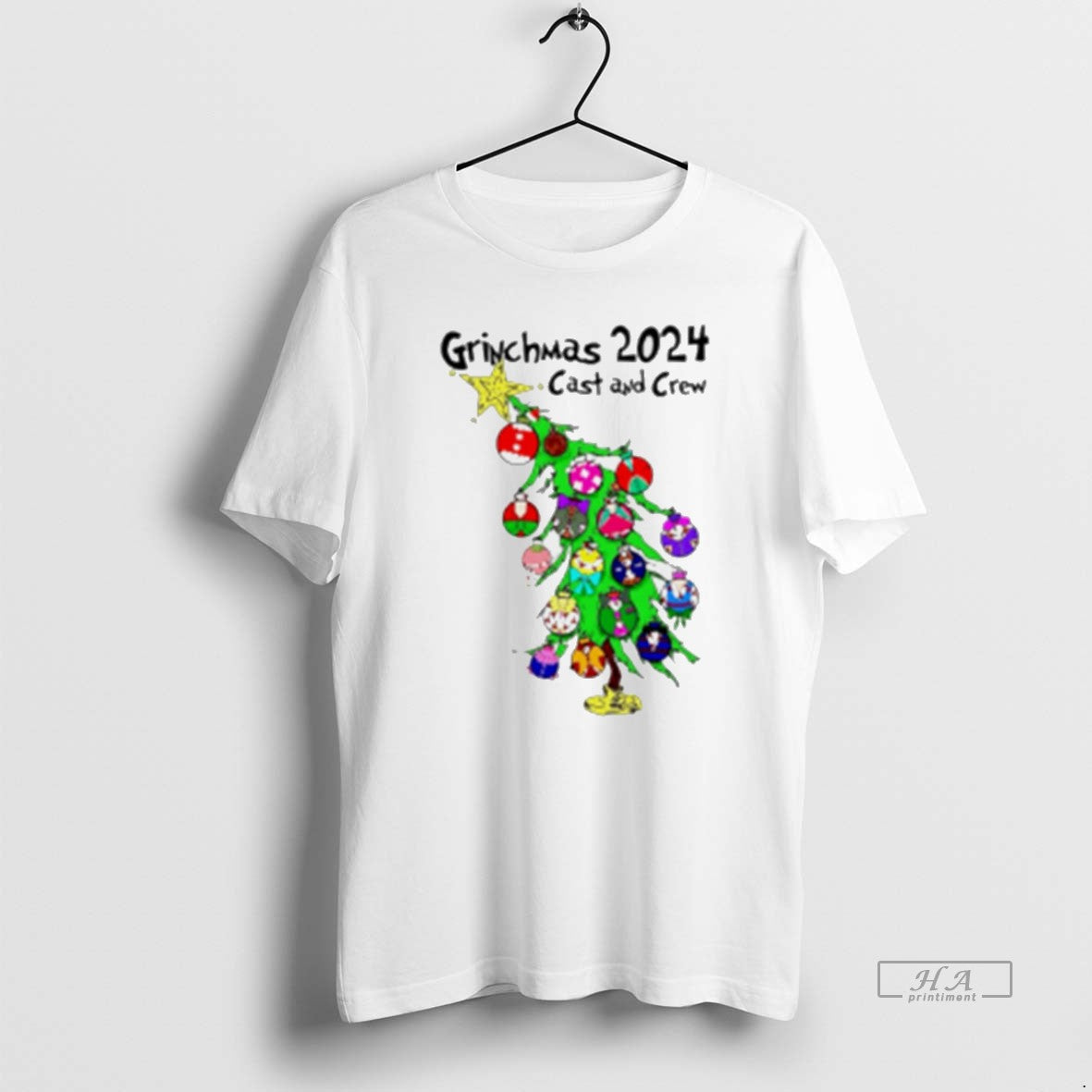 Trendy Christmas Grinchmas Cast And Crew White - Adult & Kids T-Shirts, Sweatshirts & Hoodies apparel design preview 1
