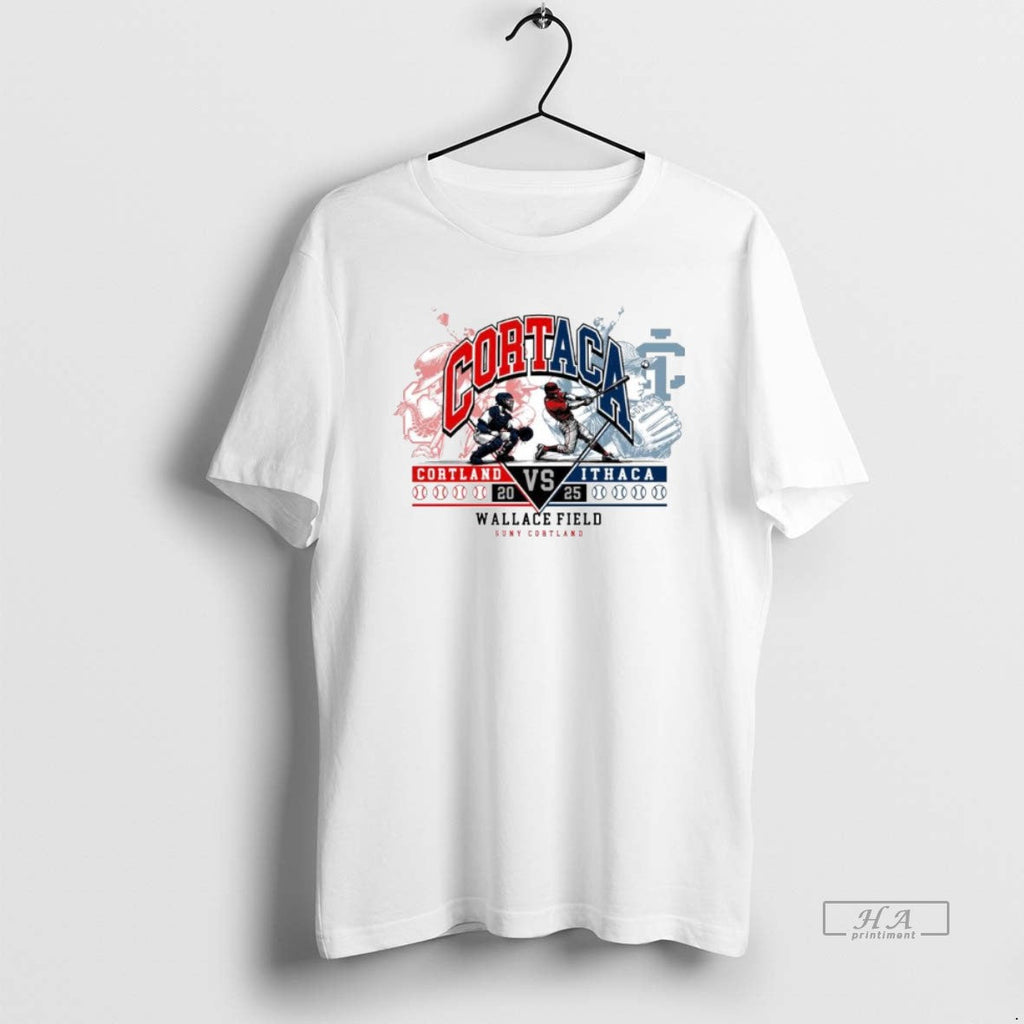 Trendy Cortland Red Dragons Vs Ithaca Baseball 2025 - Adult & Kids T-Shirts, Sweatshirts & Hoodies apparel design preview 1