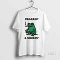 Trendy Croakin And Smokin Frog - Adult & Kids T-Shirts, Sweatshirts & Hoodies apparel design preview 1