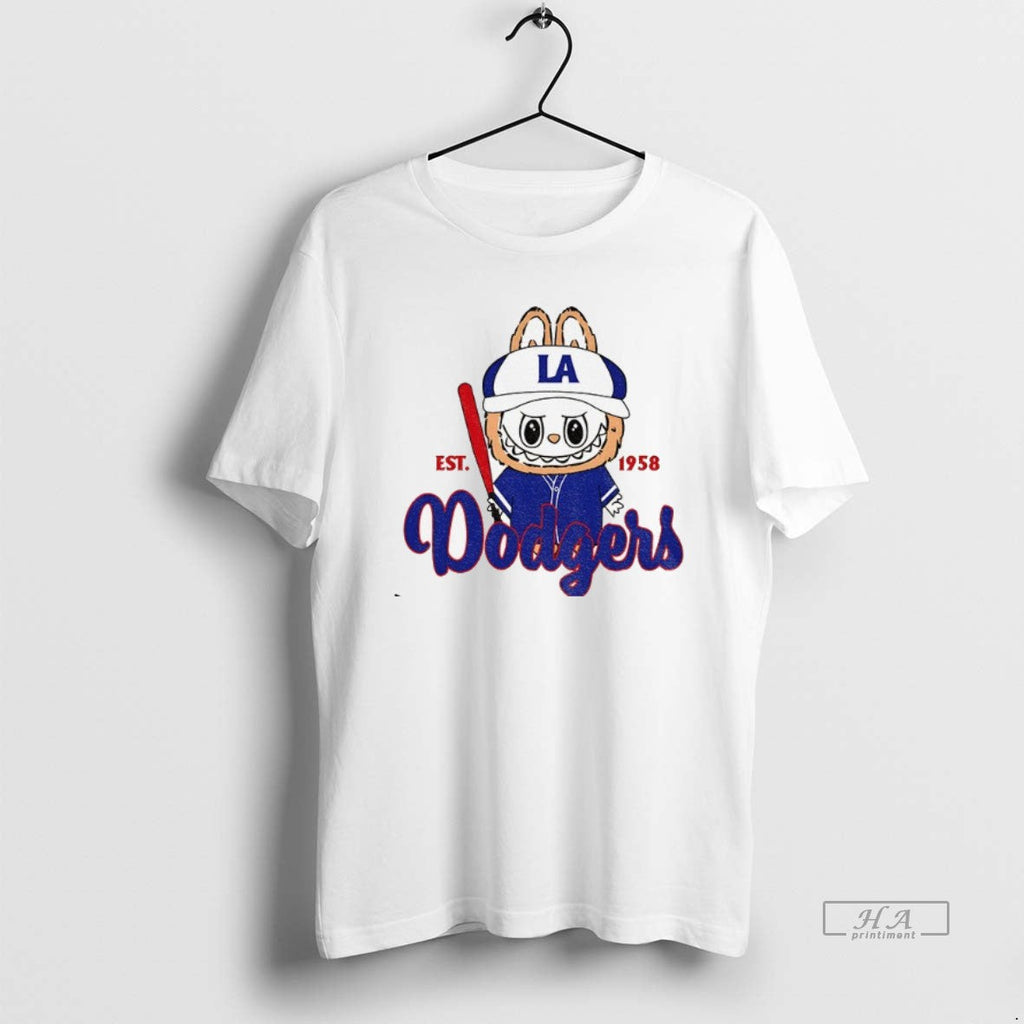 Trendy Cute Monster Labubu Los Angeles Dodgers Mlb - Adult & Kids T-Shirts, Sweatshirts & Hoodies apparel design preview 1