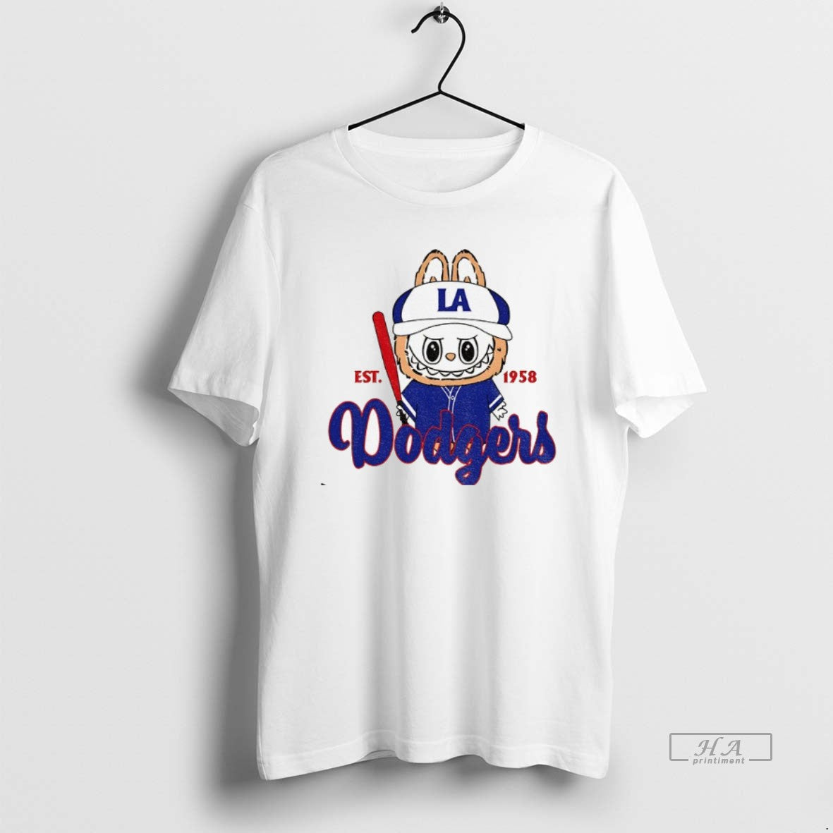 Trendy Cute Monster Labubu Los Angeles Dodgers Mlb - Adult & Kids T-Shirts, Sweatshirts & Hoodies apparel design preview 1