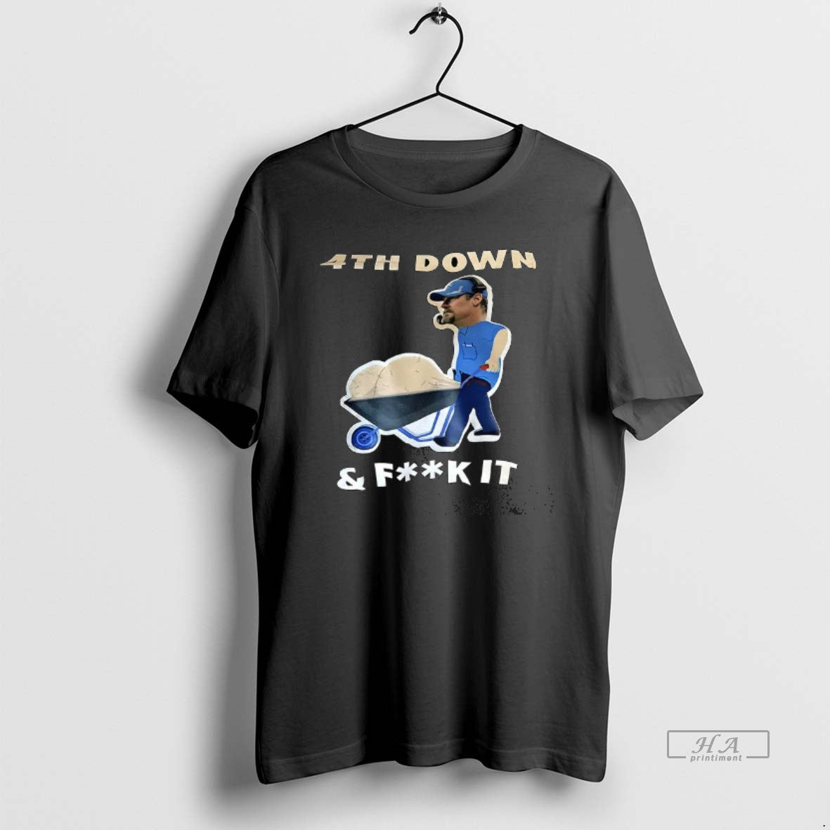 Trendy Dan Campbell Detroit Lions 4th Down And Fuck - Adult & Kids T-Shirts, Sweatshirts & Hoodies apparel design preview 1