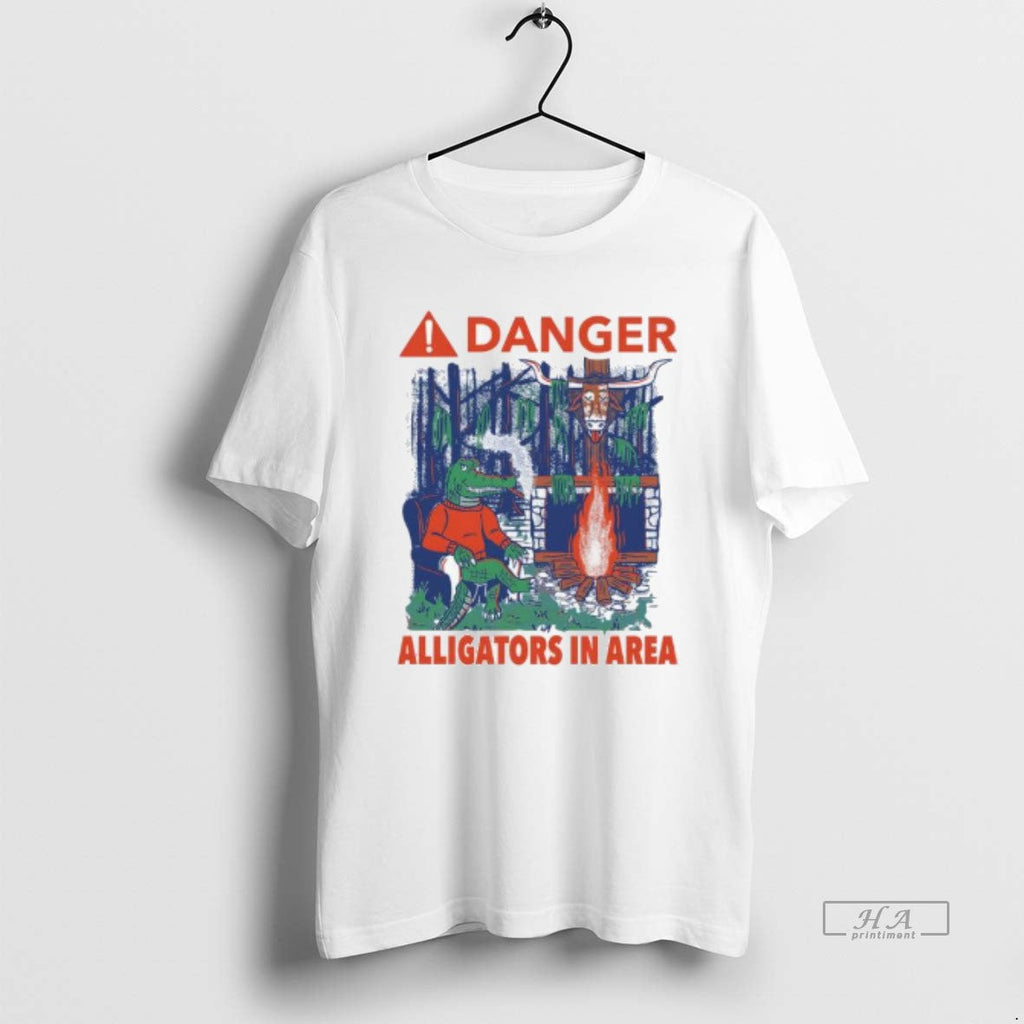 Trendy Danger Alligators In Area Florida Gators Beat - Adult & Kids T-Shirts, Sweatshirts & Hoodies apparel design preview 1