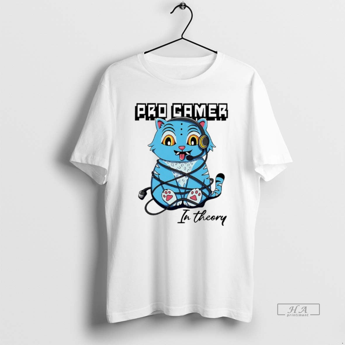 Trendy Derpy Tiger Pro Gamer In Theory - Adult & Kids T-Shirts, Sweatshirts & Hoodies apparel design preview 1