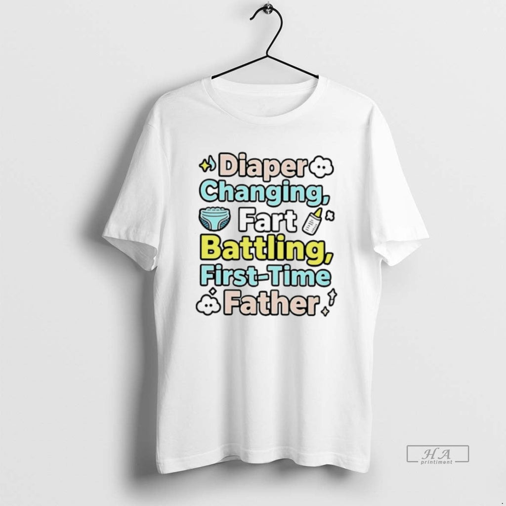 Trendy Diaper Changing Fart Battling First Time - Adult & Kids T-Shirts, Sweatshirts & Hoodies apparel design preview 1