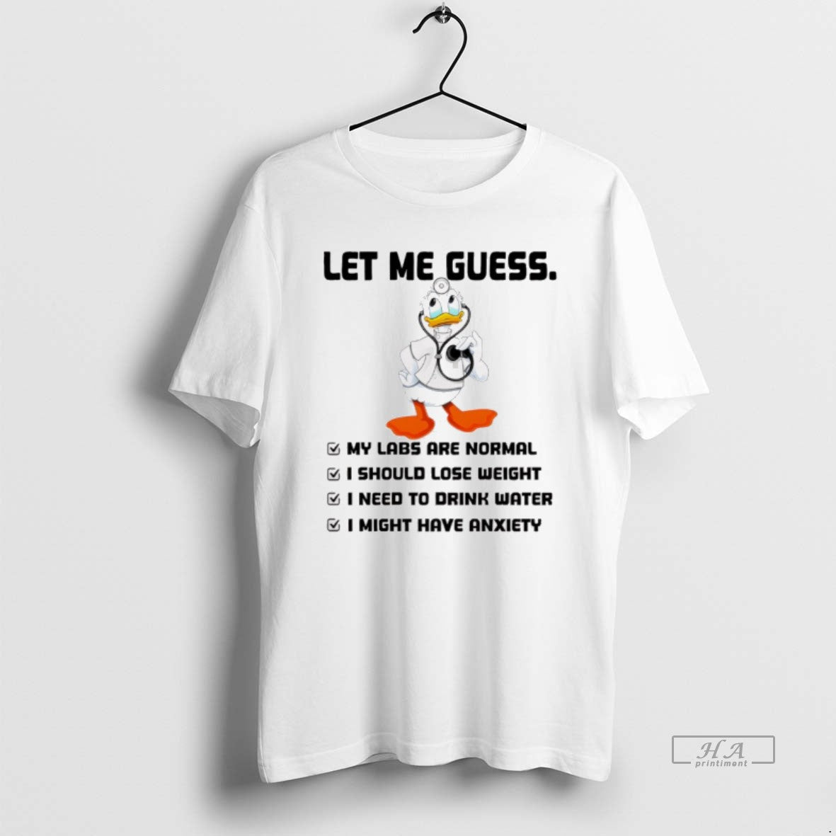 Trendy Doctor Duck Let Me Guess My Labs Are Normal I - Adult & Kids T-Shirts, Sweatshirts & Hoodies apparel design preview 1