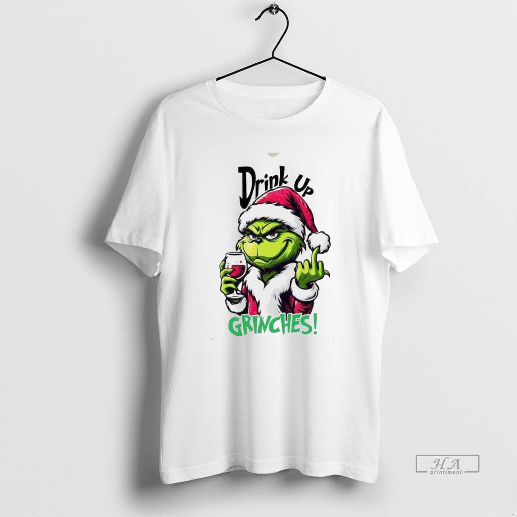 Trendy Drink Up Grinches Christmas White - Adult & Kids T-Shirts, Sweatshirts & Hoodies apparel design preview 1
