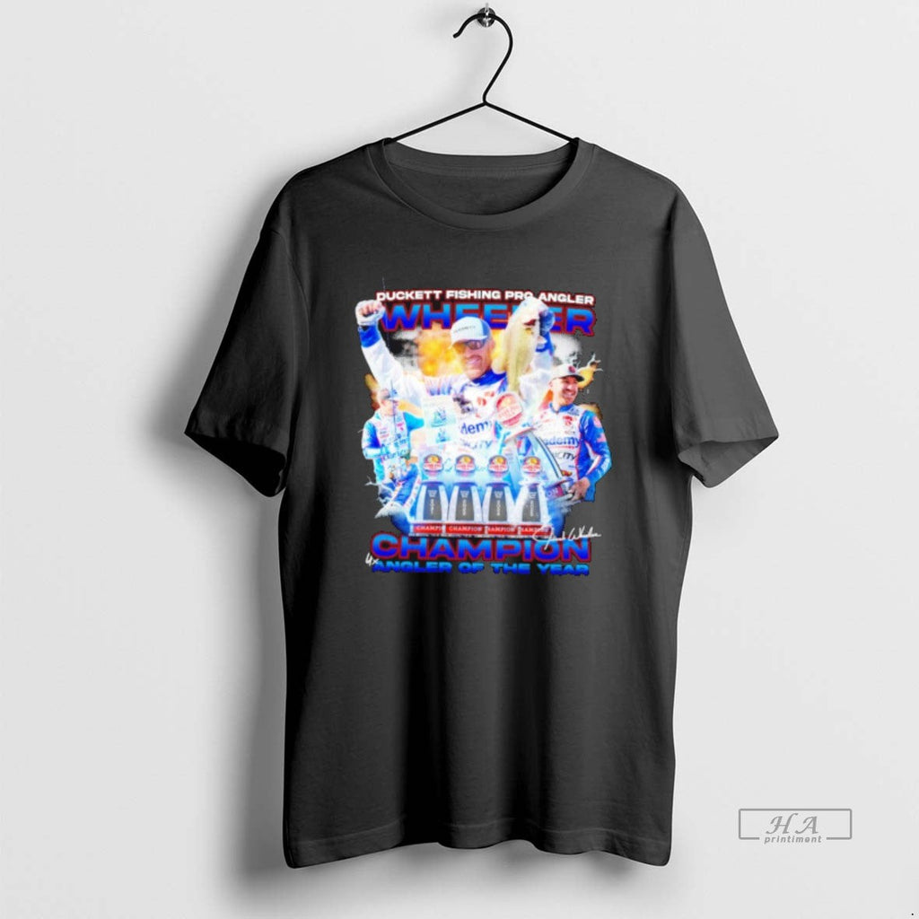 Trendy Duckett Fishing Pro Angler Wheeler 4x Champion - Adult & Kids T-Shirts, Sweatshirts & Hoodies apparel design preview 1