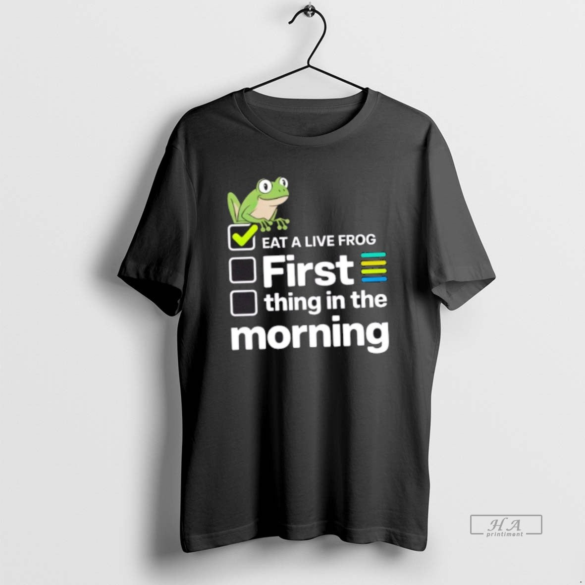 Trendy Eat A Live Frog First Thing In The Morning - Adult & Kids T-Shirts, Sweatshirts & Hoodies apparel design preview 1