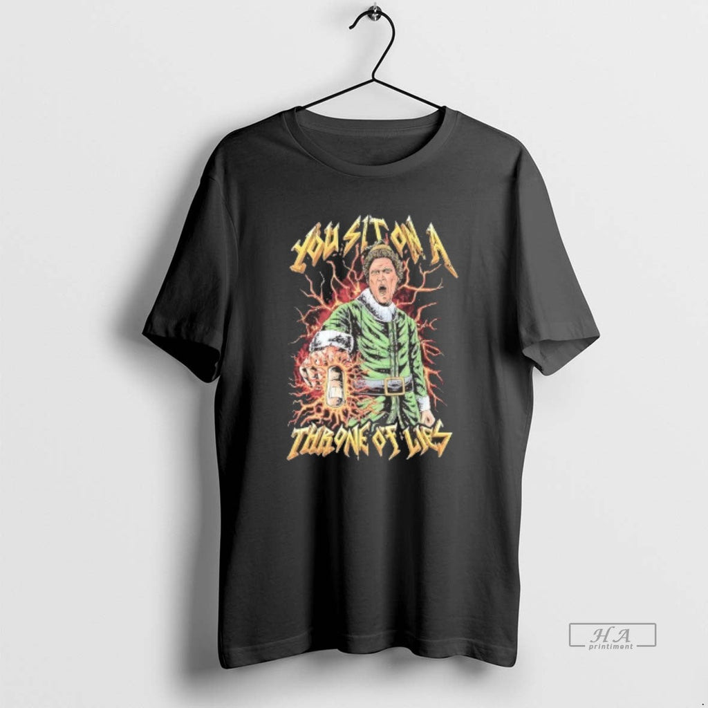 Trendy Elf You Sit On A Throne Of Lies Christmas - Adult & Kids T-Shirts, Sweatshirts & Hoodies apparel design preview 1
