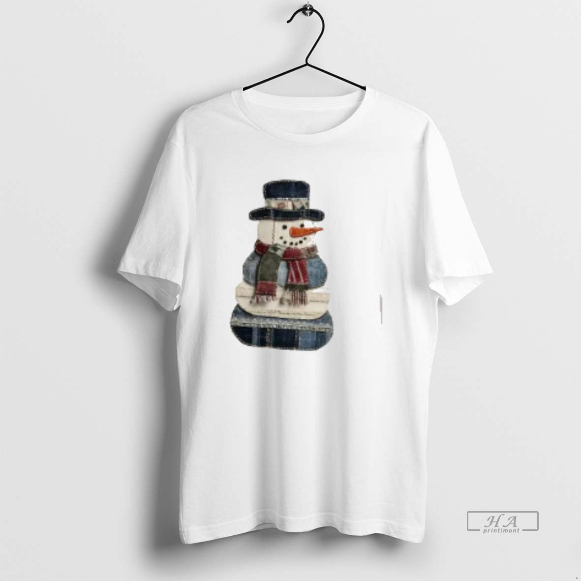Trendy Faux Patchwork Snowman Christmas Ywsigr4e6p 1 - Adult & Kids T-Shirts, Sweatshirts & Hoodies apparel design preview 1