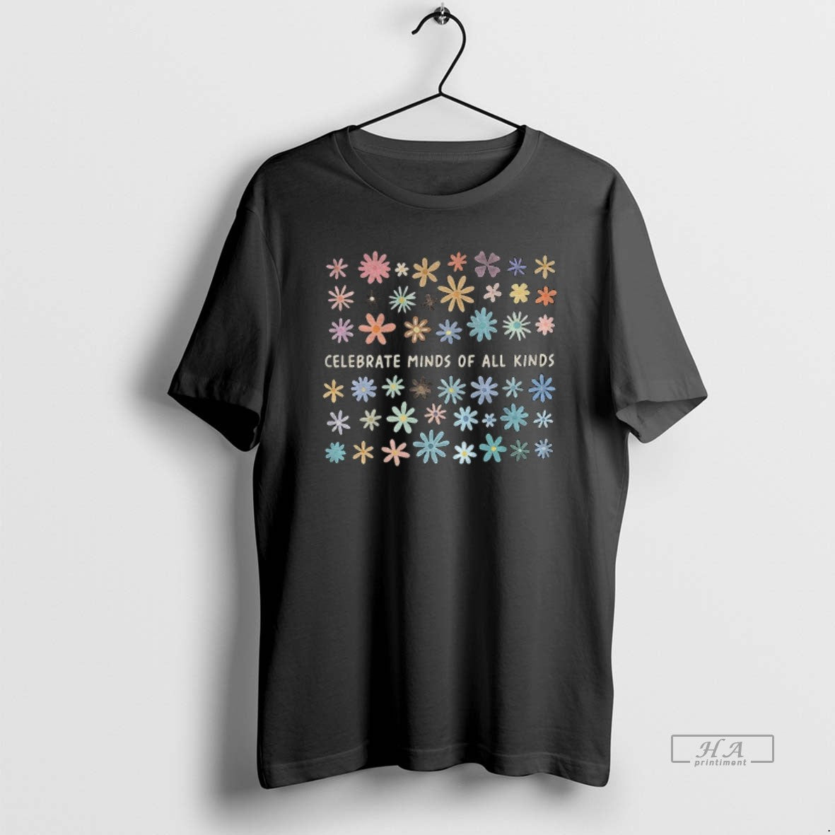 Trendy Floral Celebrate Minds Of All Kinds Vintage - Adult & Kids T-Shirts, Sweatshirts & Hoodies apparel design preview 1