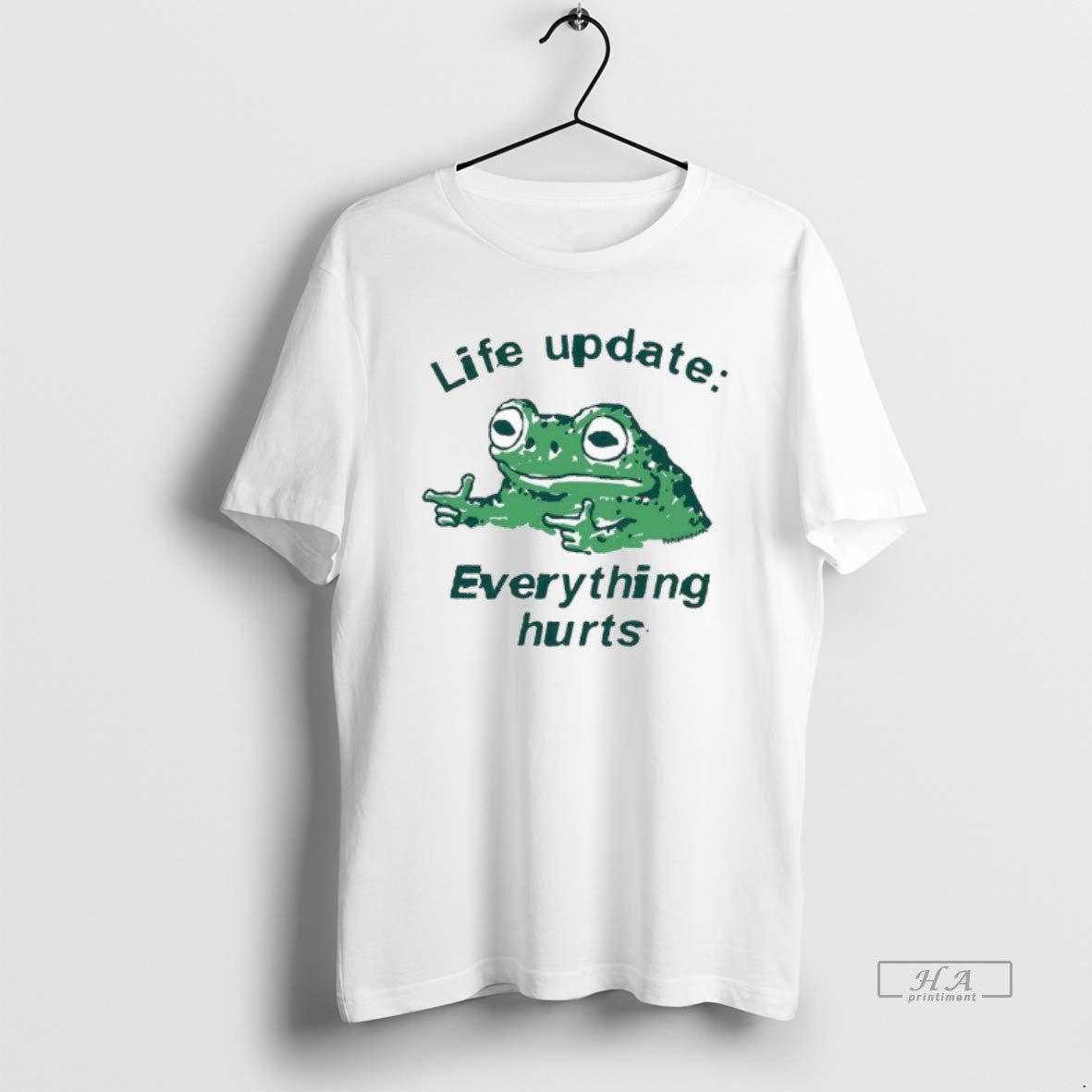 Trendy Frog Life Update Everything Hurts - Adult & Kids T-Shirts, Sweatshirts & Hoodies apparel design preview 1