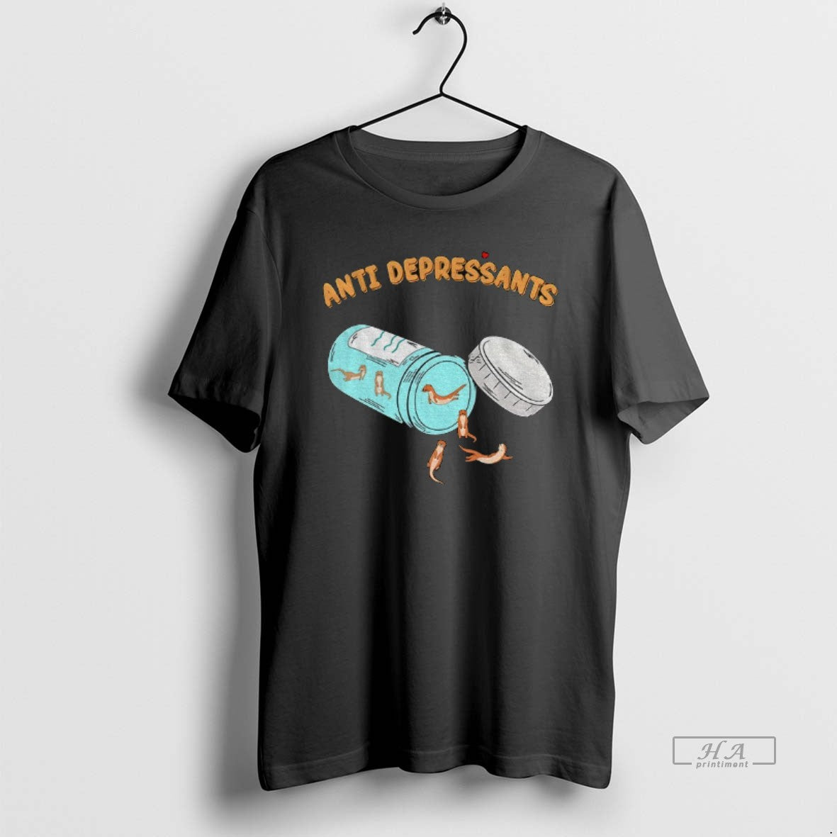 Trendy Funny Otter Anti Depressants - Adult & Kids T-Shirts, Sweatshirts & Hoodies apparel design preview 1