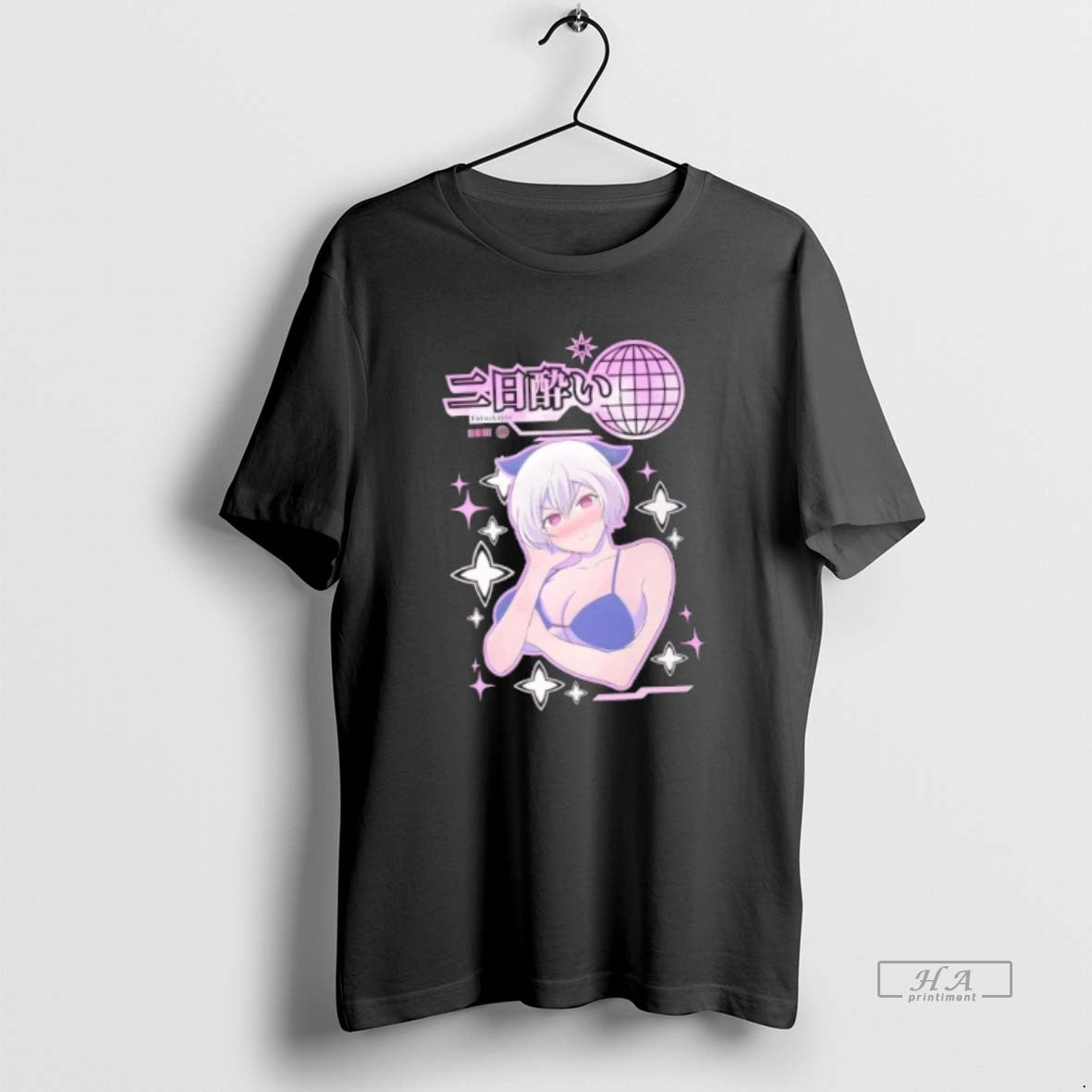 Trendy Futsukayoi Anime Girl Aesthetic Vaporwave - Adult & Kids T-Shirts, Sweatshirts & Hoodies apparel design preview 1