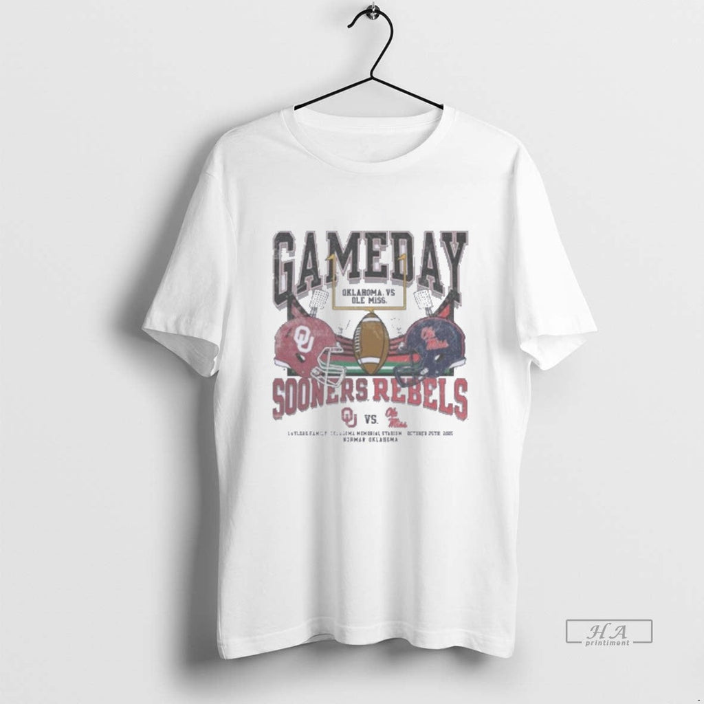 Trendy Gameday Oklahoma Vs Ole Miss 2025 - Adult & Kids T-Shirts, Sweatshirts & Hoodies apparel design preview 1