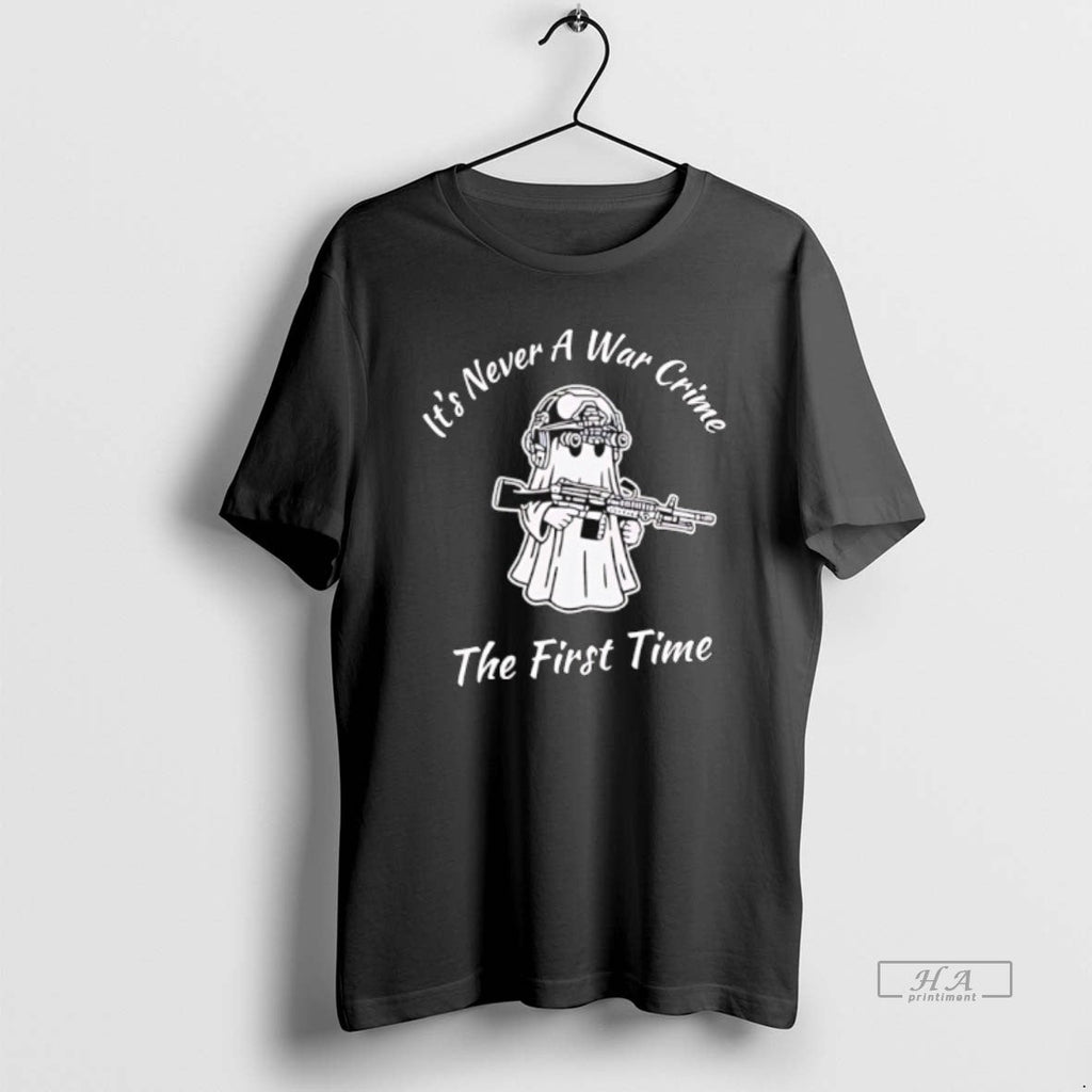 Trendy Ghost Its Never A War Crime The First Time - Adult & Kids T-Shirts, Sweatshirts & Hoodies apparel design preview 1