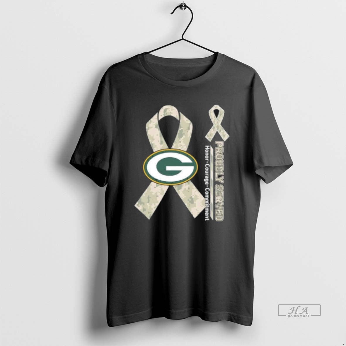 Trendy Green Bay Packers Proudly Served Honor Courage - Adult & Kids T-Shirts, Sweatshirts & Hoodies apparel design preview 1