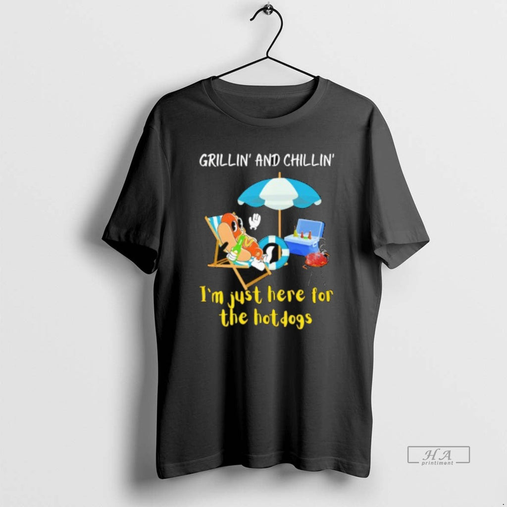 Trendy Grillin And Chillin Funny Hotdog - Adult & Kids T-Shirts, Sweatshirts & Hoodies apparel design preview 1