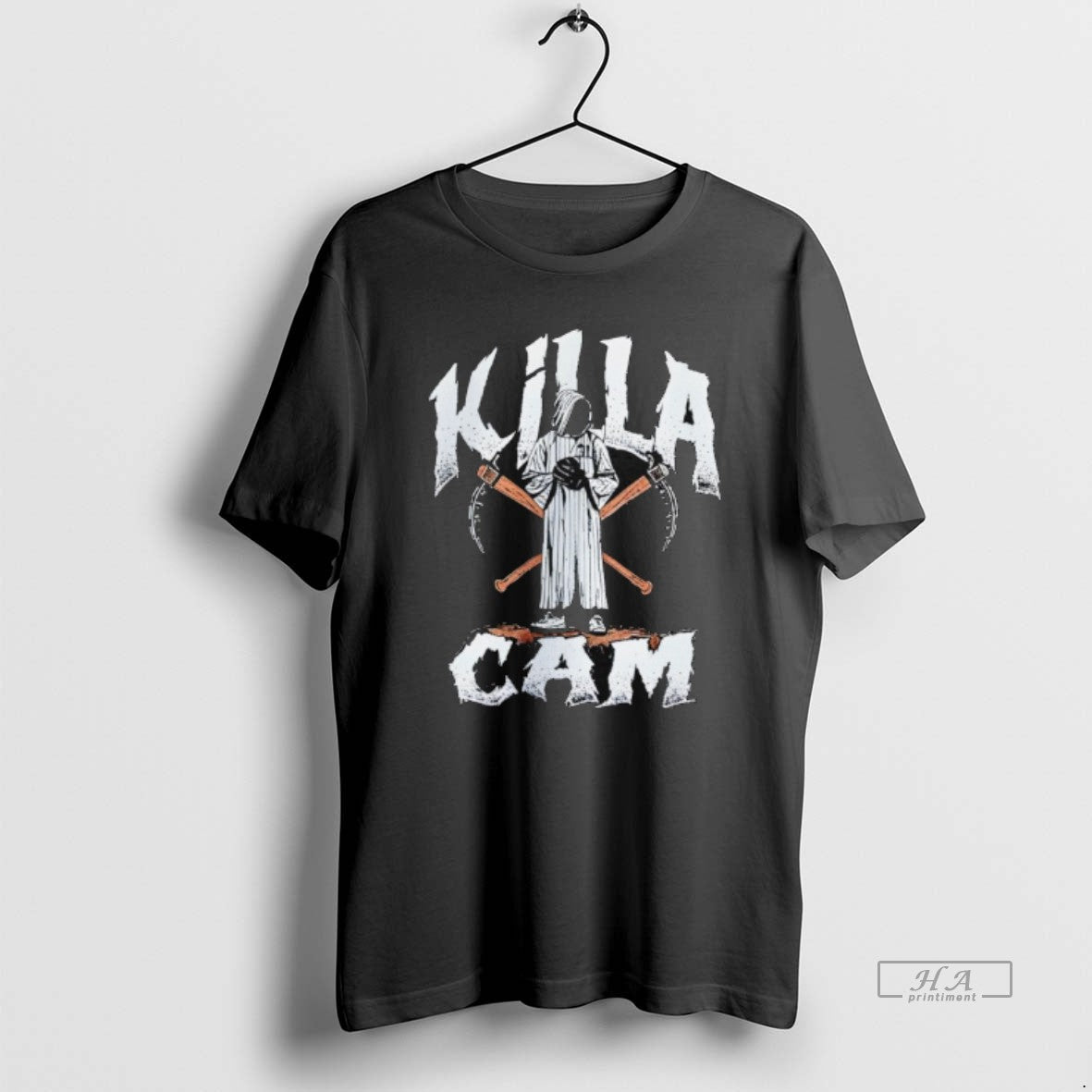 Trendy Grim Reaper New York Baseball Killa Cam - Adult & Kids T-Shirts, Sweatshirts & Hoodies apparel design preview 1