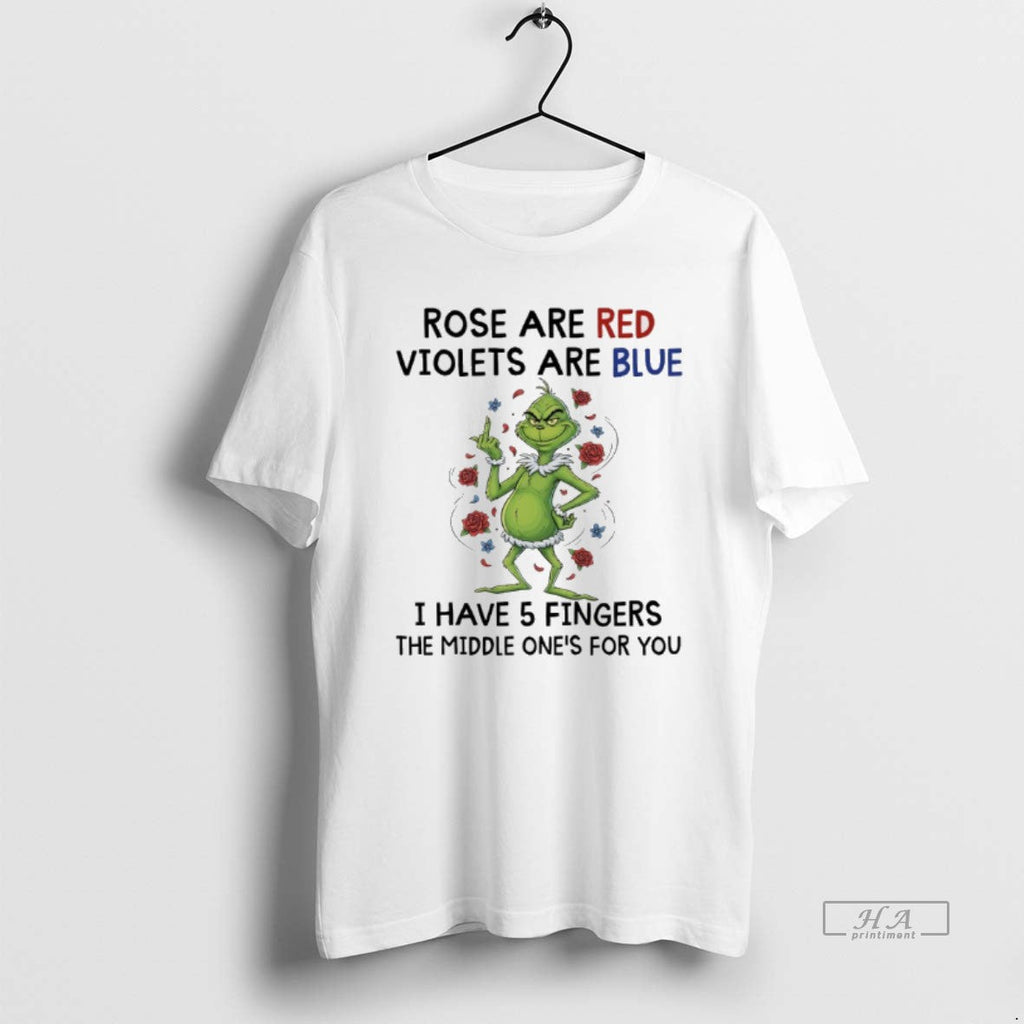 Trendy Grinch Christmas Rose Are Red Violets Blue I - Adult & Kids T-Shirts, Sweatshirts & Hoodies apparel design preview 1
