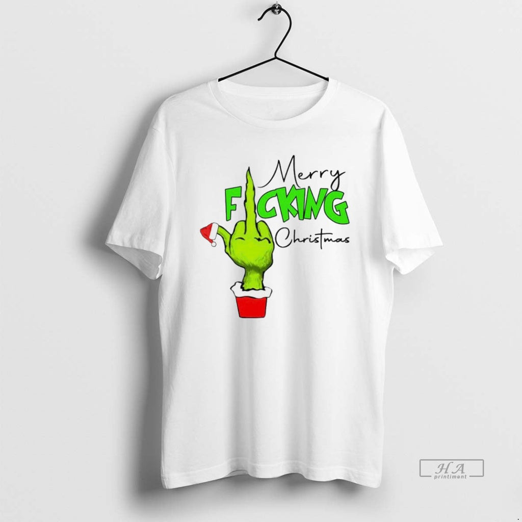 Trendy Grinch Merry F Cking Christmas White - Adult & Kids T-Shirts, Sweatshirts & Hoodies apparel design preview 1