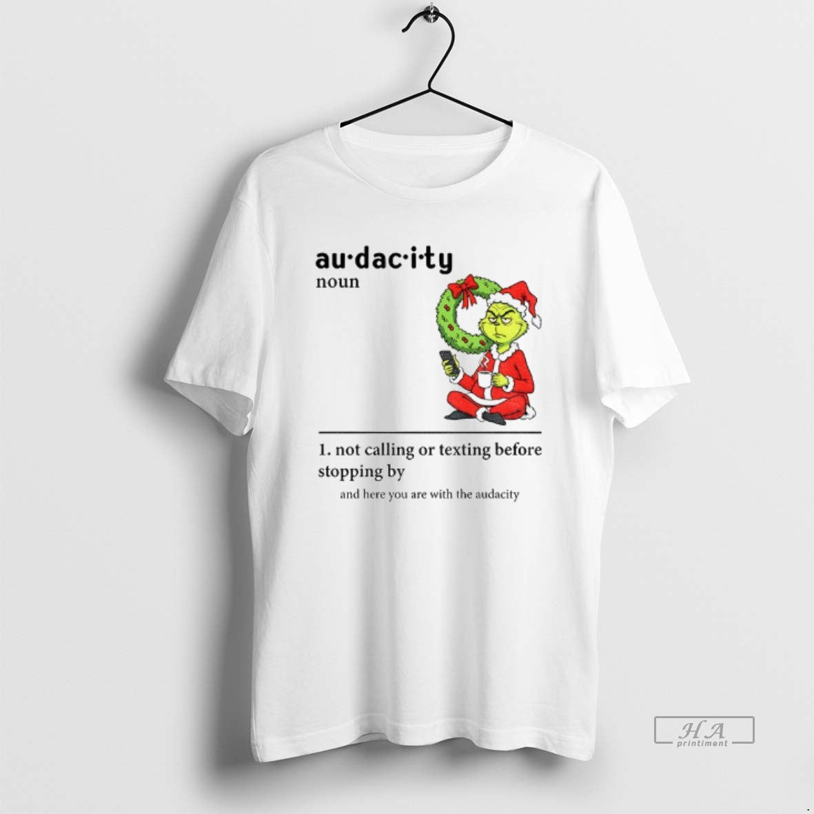 Trendy Grinch Santa Hat Au Dac I - Adult & Kids T-Shirts, Sweatshirts & Hoodies apparel design preview 1