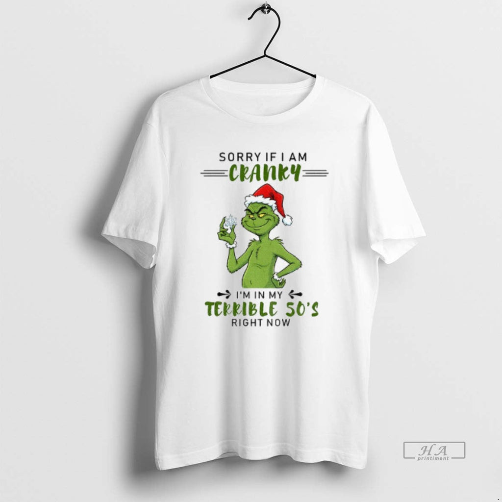 Trendy Grinch Santa Hat Sorry If I Am Cranky Im In My - Adult & Kids T-Shirts, Sweatshirts & Hoodies apparel design preview 1