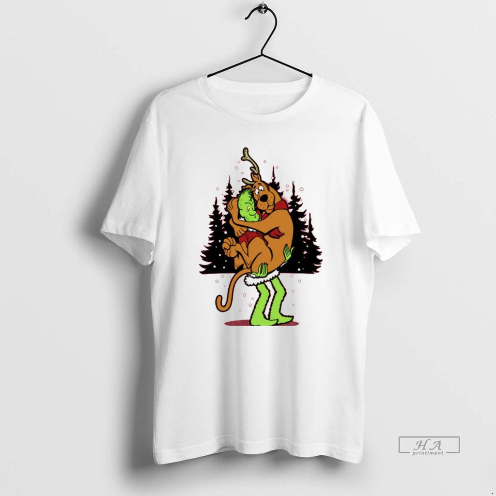 Trendy Grinch And Scooby Doo Shaggy Funny Christmas - Adult & Kids T-Shirts, Sweatshirts & Hoodies apparel design preview 1