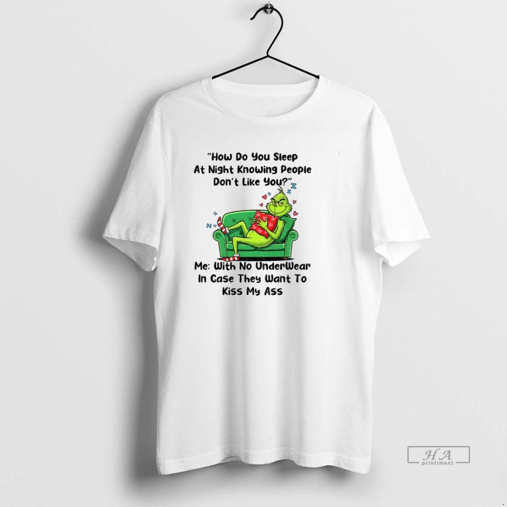Trendy Grinch How Do You Sleep At Night Knowing - Adult & Kids T-Shirts, Sweatshirts & Hoodies apparel design preview 1