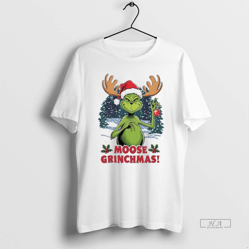 Trendy Grinch Moose Grinchmas Christmas White - Adult & Kids T-Shirts, Sweatshirts & Hoodies apparel design preview 1