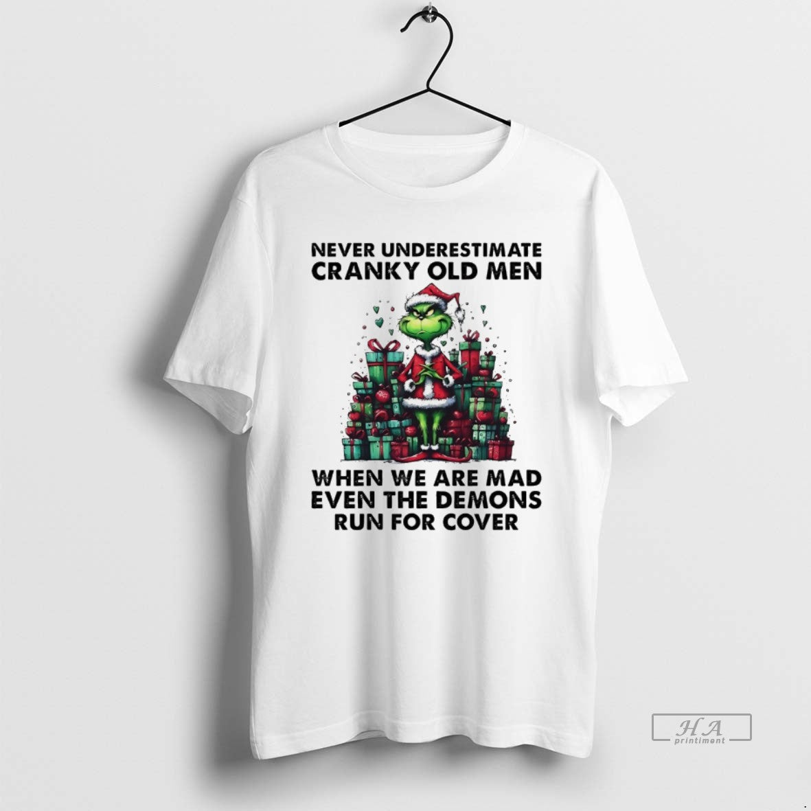 Trendy Grinch Never Underestimate Cranky Old Men When - Adult & Kids T-Shirts, Sweatshirts & Hoodies apparel design preview 1