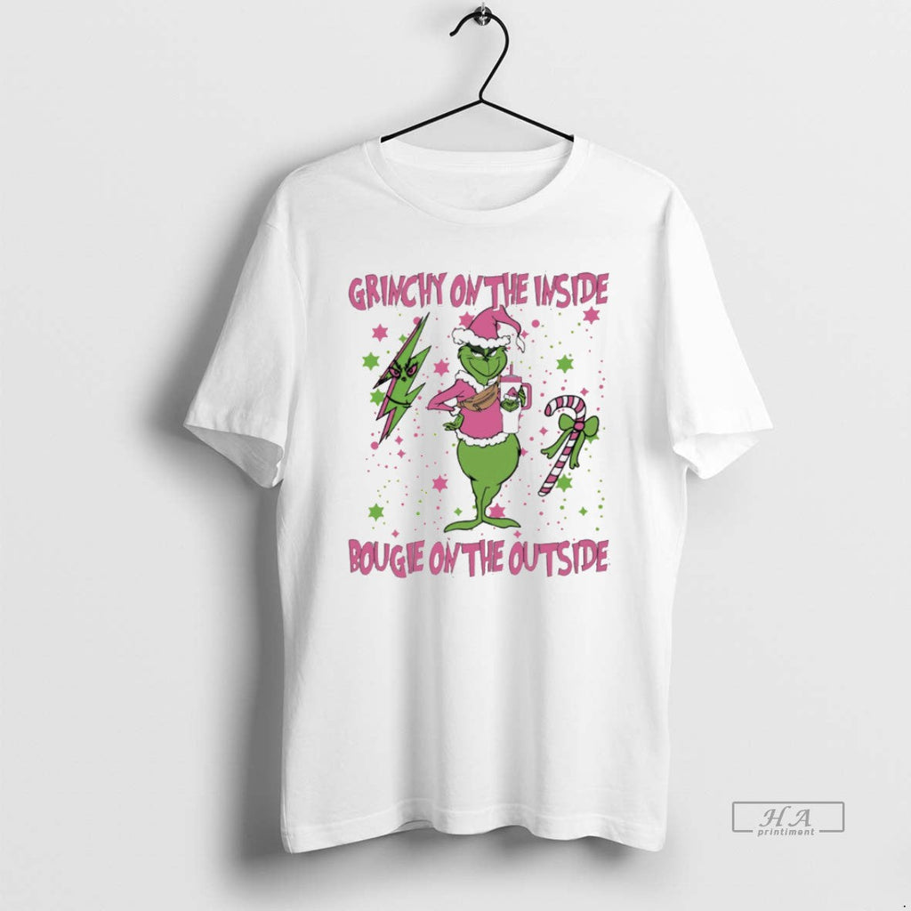 Trendy Grinch On The Inside Bougie Outside Christmas - Adult & Kids T-Shirts, Sweatshirts & Hoodies apparel design preview 1
