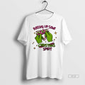 Trendy Grinch Rolling Up Some Christmas Spirit White - Adult & Kids T-Shirts, Sweatshirts & Hoodies apparel design preview 1