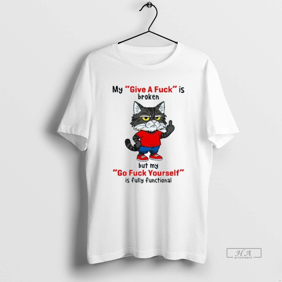Trendy Grumpy Cat My Give A Fuck Is Broken But Go - Adult & Kids T-Shirts, Sweatshirts & Hoodies apparel design preview 1