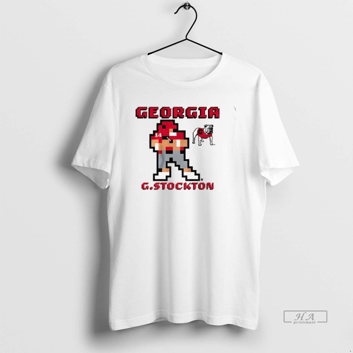 Trendy Gunner Stockton 8 Bit Retro Baller Georgia - Adult & Kids T-Shirts, Sweatshirts & Hoodies apparel design preview 1