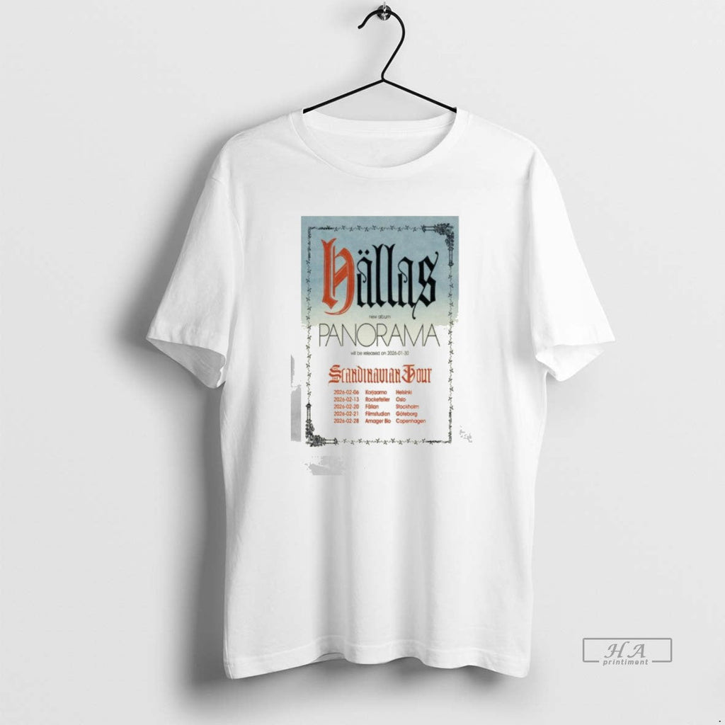 Trendy Hallas New Album Panorama Scandinavian Tour - Adult & Kids T-Shirts, Sweatshirts & Hoodies apparel design preview 1
