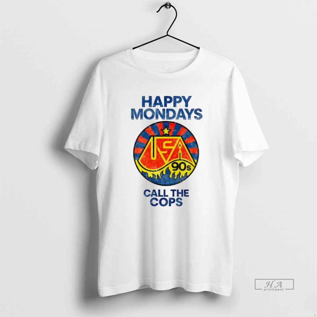 Trendy Happy Mondays Call The Cops - Adult & Kids T-Shirts, Sweatshirts & Hoodies apparel design preview 1