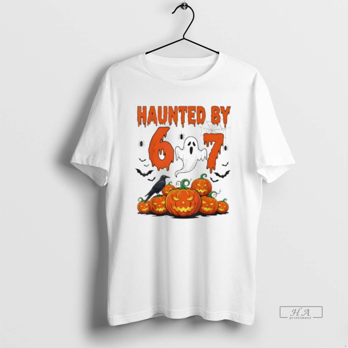 Trendy Haunted By 67 Funny 6 7 Halloween - Adult & Kids T-Shirts, Sweatshirts & Hoodies apparel design preview 1