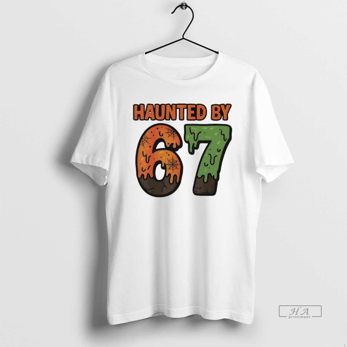 Trendy Haunted By 67 Halloween - Adult & Kids T-Shirts, Sweatshirts & Hoodies apparel design preview 1