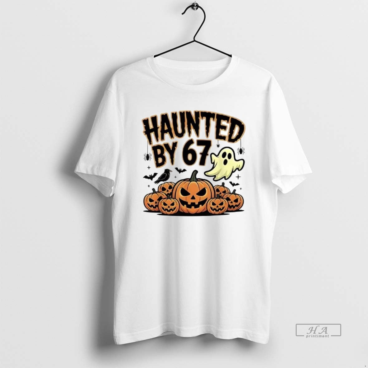 Trendy Haunted By 67 Scary Funny Halloween Costume - Adult & Kids T-Shirts, Sweatshirts & Hoodies apparel design preview 1