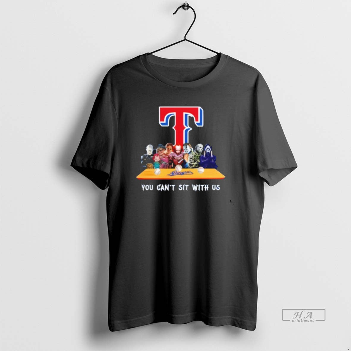 Trendy Horror Movie Characters You Cant Sit With Us - Adult & Kids T-Shirts, Sweatshirts & Hoodies apparel design preview 1