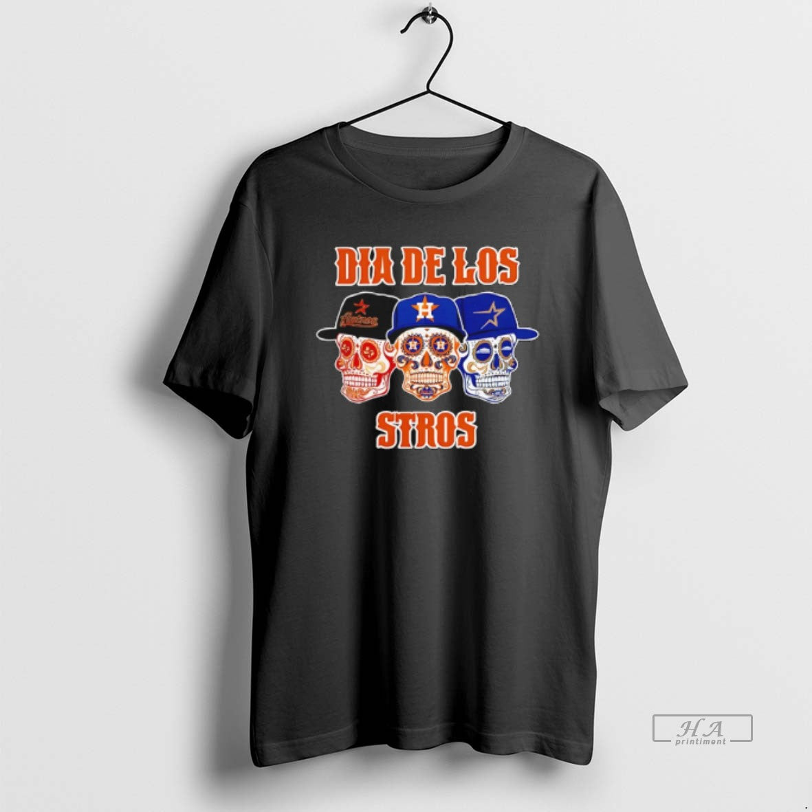 Trendy Houston Astros Dia De Los Stros Sugar Skull - Adult & Kids T-Shirts, Sweatshirts & Hoodies apparel design preview 1