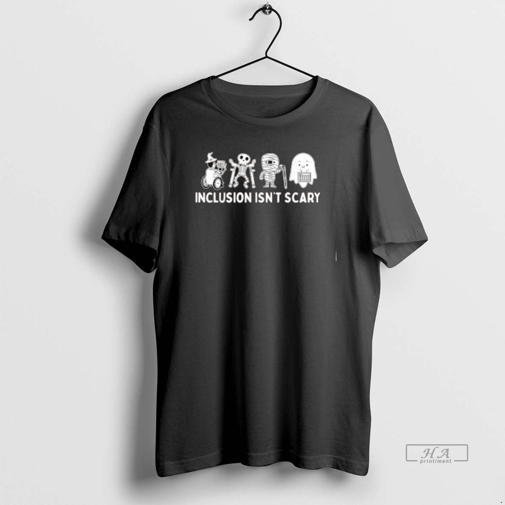 Trendy Inclusion Isnt Scary Halloween - Adult & Kids T-Shirts, Sweatshirts & Hoodies apparel design preview 1